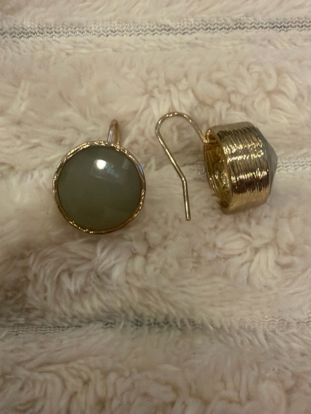Gold-Tone Green Stone Drop Earrings - Women's Jewelry